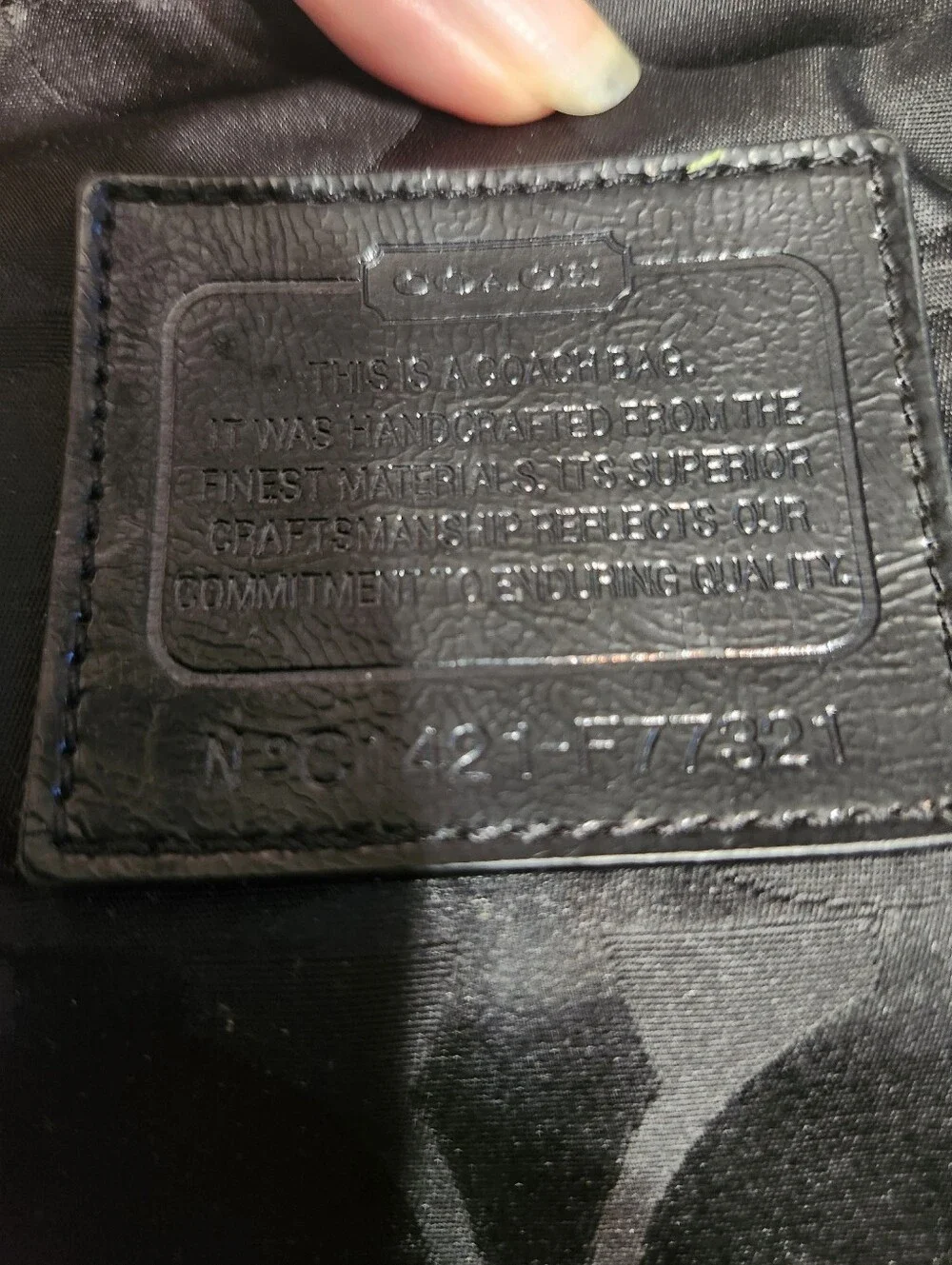 Coach Black Leather Patch Interior Zip Pouch